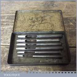Vintage Set 6 No: Assorted Leatherworking Hole Punches - Good Condition