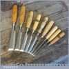 Fine Vintage Set 9 No: MarplesToga Buck & Ryan Bevel Edge Paring Chisels Boxwood Handles