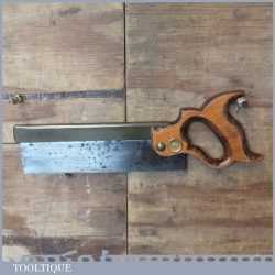 Vintage 9” Brass Back Dovetail Saw Beechwood Handle 19 TPI - Sharpened RIP