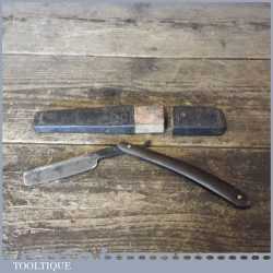 Vintage Cast Steel Cut Throat Razor - Fair Condition