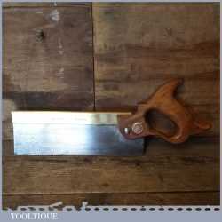 Vintage 10” Warranted Superior Brass Back Tenon Saw 14 TPI - Sharpened RIP