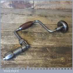 Vintage Stanley USA No: 73 Ratchet Brace Rosewood Handles 10” Swing - Good Condition