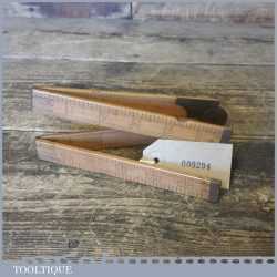 Vintage Rabone No: 1380 2ft Boxwood Brass Folding Ruler