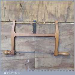 Vintage 14” Beech Wood Framed Bow Saw With Sorby Blade - Good Condition