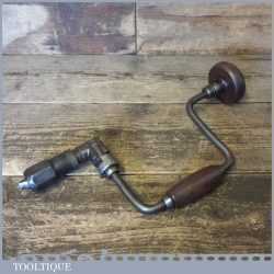 Vintage Carpenter’s Ratchet Brace Wooden Handles 10” Swing - Good Condition