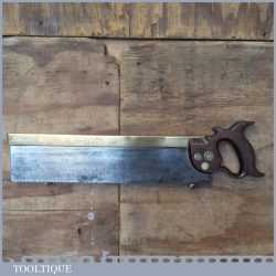 Antique 1877-1902 Alexander Marshall Glasgow 16” Brass Back Tenon Saw - Sharpened