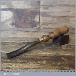 Vintage No: 17 Henry Taylor Acorn 13/16” Curved Wood Carving Gouge Chisel - Sharpened Honed