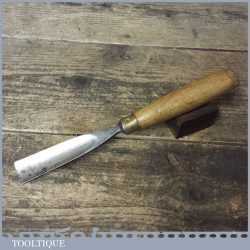 Vintage Herring Bros 1” Straight Wood Carving Gouge Chisel - Sharpened Honed