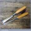 2 No: Vintage Toga Socketed Bevel Edge Chisels - Sharpened Honed