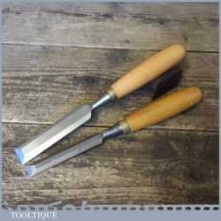 2 No: Vintage Toga Socketed Bevel Edge Chisels - Sharpened Honed