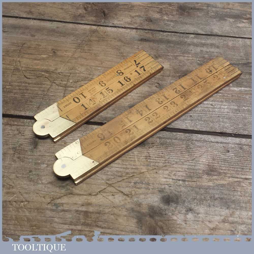 Vinatge 2ft + 3ft Boxwood Folding Rulers