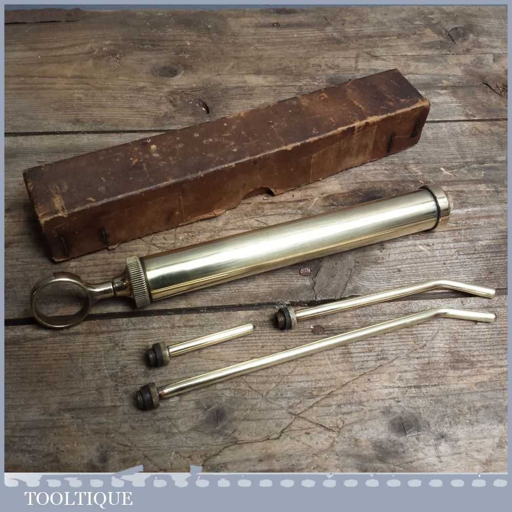 Vintage MOD Brass Grease Syringe – Old Oil gun by CJA & N
