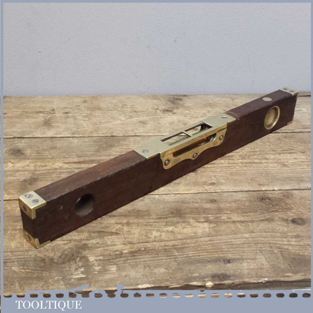 Vintage Preston Pattern No: 98 Mahogany & Brass Level