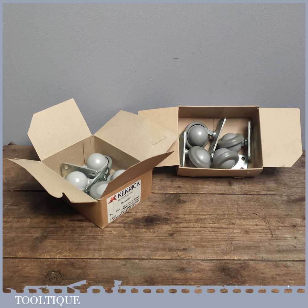8 No: Vintage Retro Kenrick Swivel Casters - Wheels are in Unused Condition
