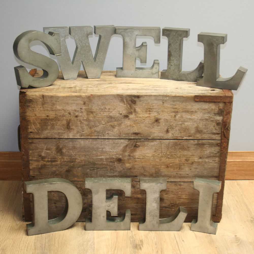 9 no: x 8” Wall Hanging Galvanised Steel Raised Industrial Letters