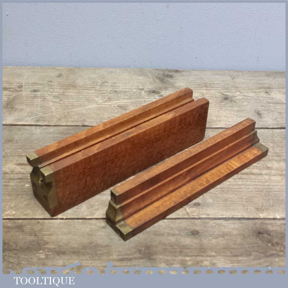Crisp Vintage Set of Beech Wood & Brass Sash Templates
