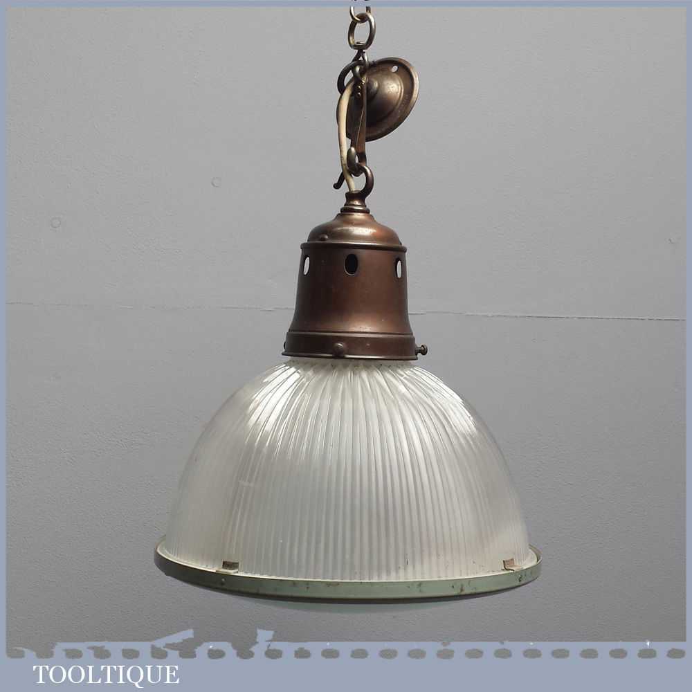 Original Vintage 10" Diameter Named Holophane Hallware light / lamp
