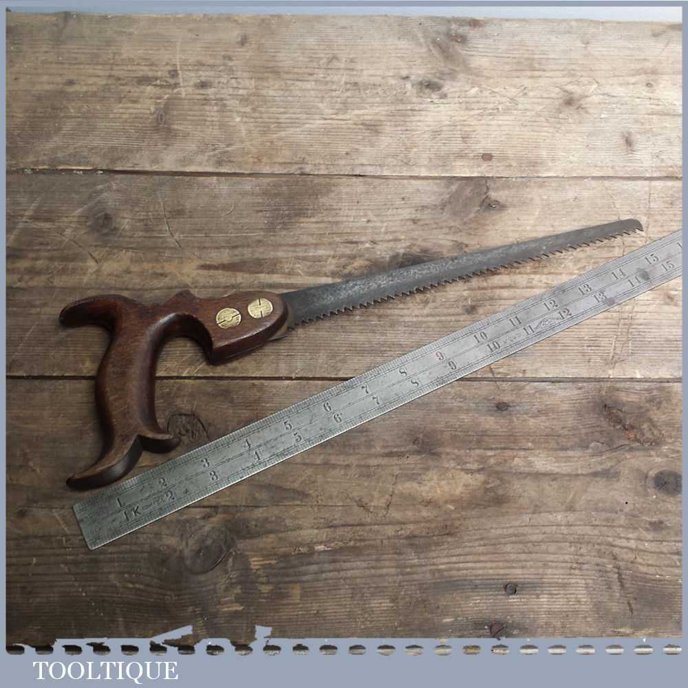 Antique 19th C Keyhole Hand Saw - Straw of London 6 TPI