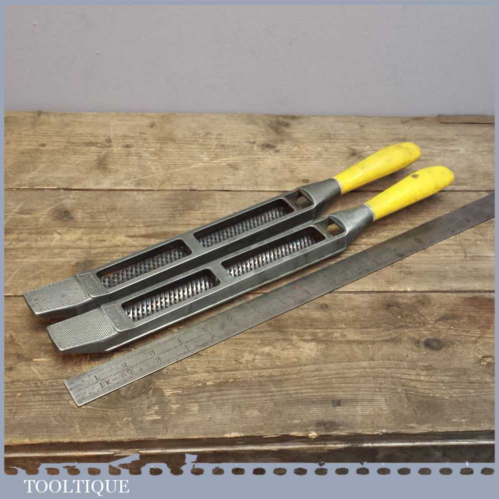 Two Stanley Convex Soled Surform Woodworking Rasps