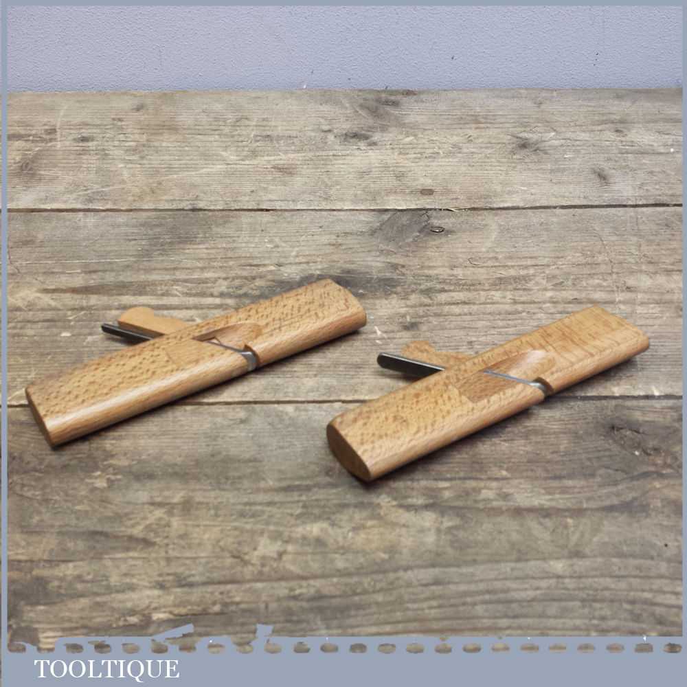 Vintage Pair of 6" Pattern Makers Convex Soled Beech Wood Planes